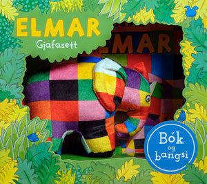 Elmar – Bók og bangsi  Gjafasett <br><small><I>David McKee</i></small></p>